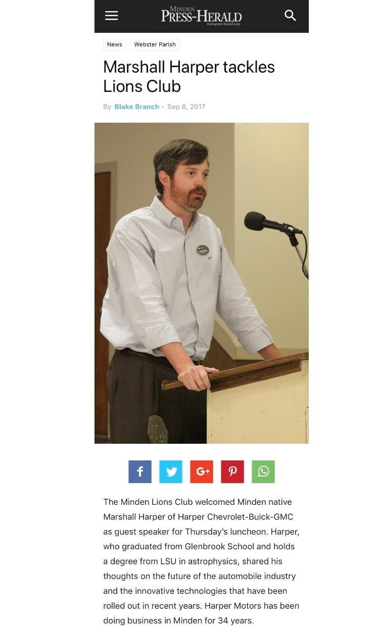 Community Involvement | Harper GMC in Minden LA